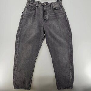 Rag & Bone Rachel Denim Jeans Women Size 32 Kamari Washed Black Button Fly Pants